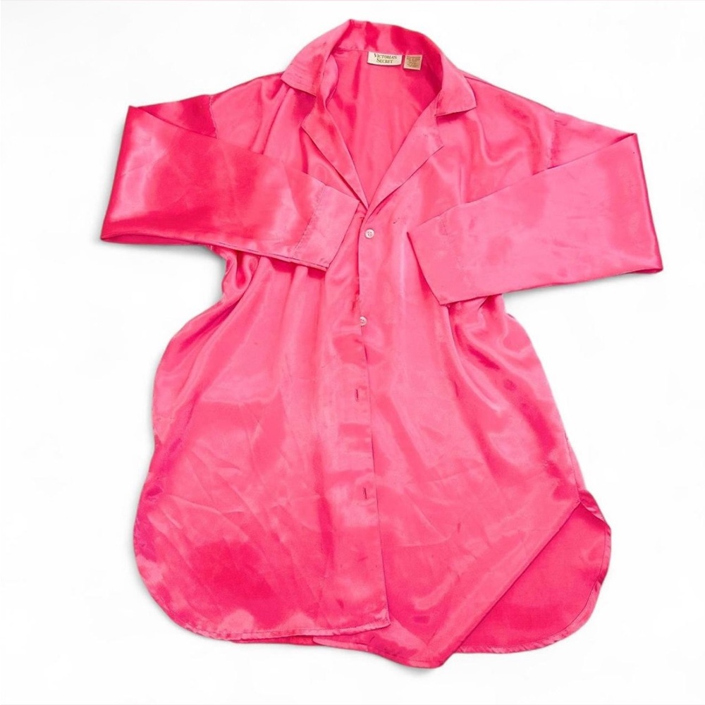 Victoria's Secret Hot Pink Satin Blouse